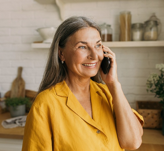 Woman talking on the phone