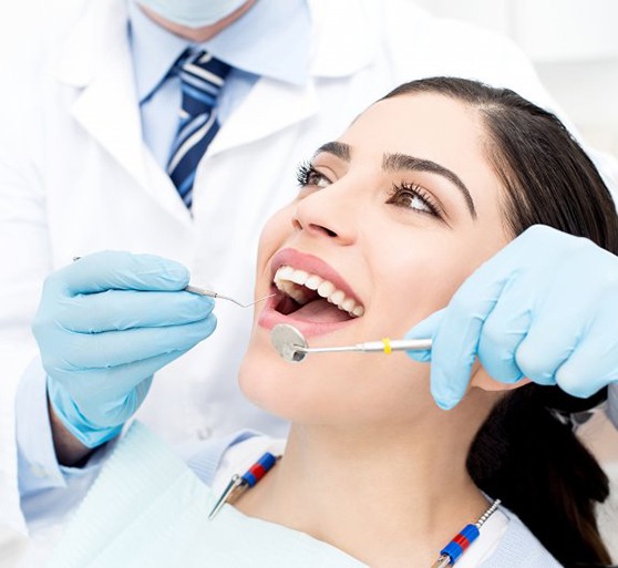 a patient undergoing a full mouth rehabilitation